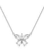 Silver Butterfly Birthstone Necklace