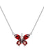 Silver Butterfly Birthstone Necklace
