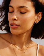 Silver Opal Huggie Hoop Earrings