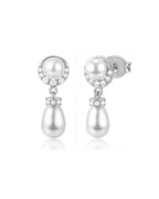 Silver Pearl Drop Earrings for Bridal & Wedding