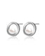 Silver Pearl Stud Earrings for Women