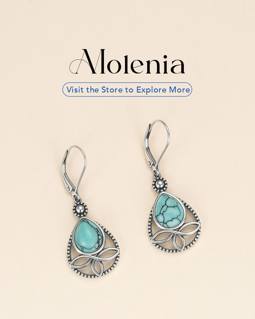 Silver Turquoise Celtic Knot Teardrop Earrings
