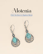 Silver Turquoise Celtic Knot Teardrop Earrings