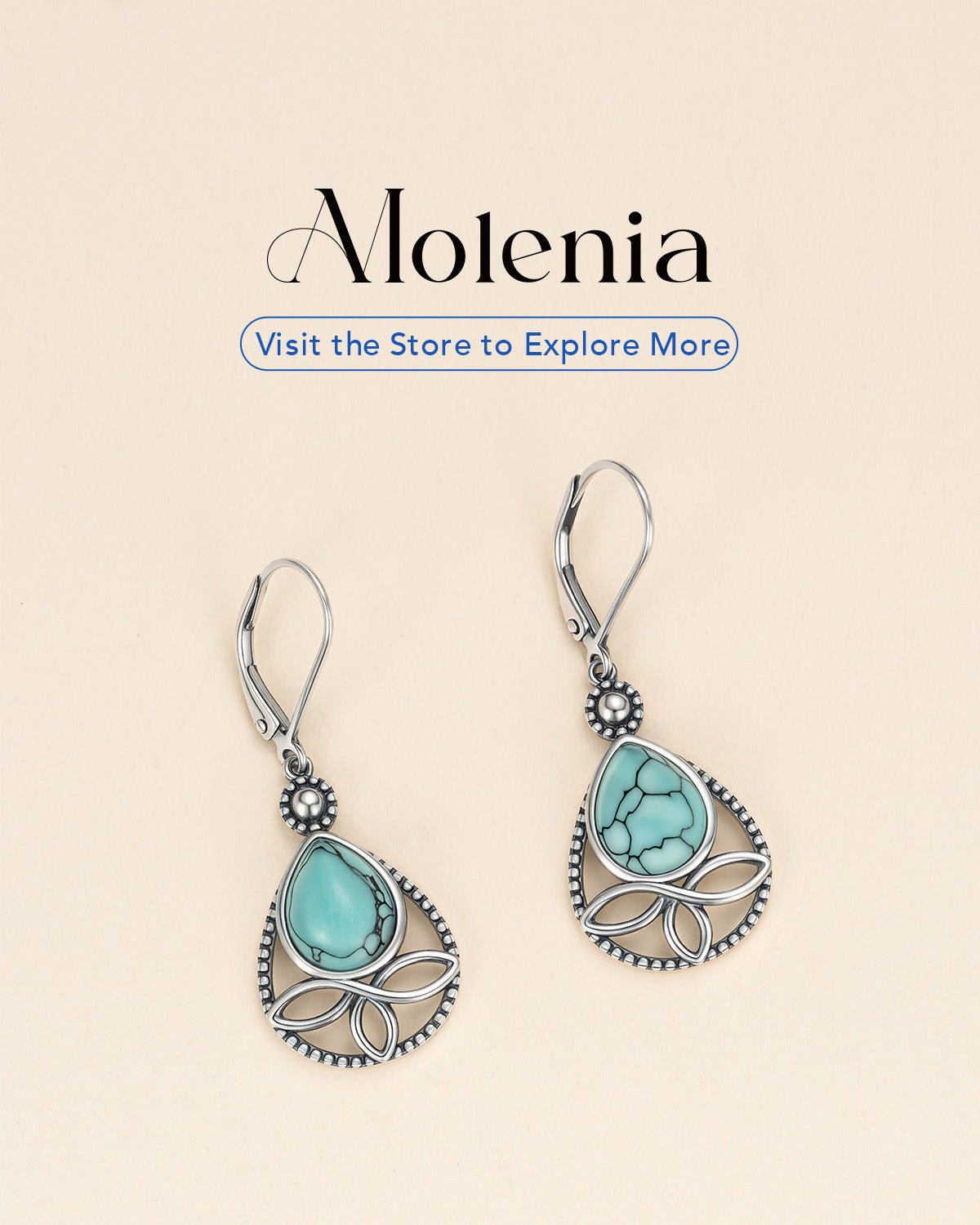 Silver Turquoise Celtic Knot Teardrop Earrings
