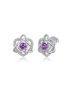 Sterling Silver Celtic Knot Birthstone Stud Earrings