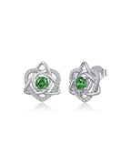 Sterling Silver Celtic Knot Birthstone Stud Earrings