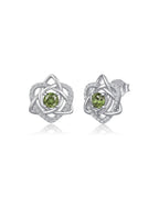 Sterling Silver Celtic Knot Birthstone Stud Earrings