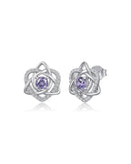 Sterling Silver Celtic Knot Birthstone Stud Earrings