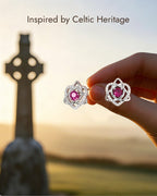 Sterling Silver Celtic Knot Birthstone Stud Earrings
