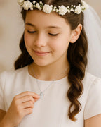 Sterling Silver Cross and Pearl Necklace