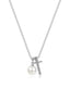 Sterling Silver Cross and Pearl Necklace