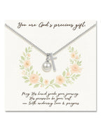 Sterling Silver Cross and Pearl Necklace