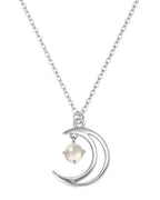 Crescent Moon Necklace in Sterling Silver or Gold
