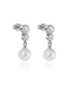 Sterling Silver Pearl Drop Earrings with Cubic Zirconia