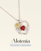 Sunflower Birthstone Heart Necklace