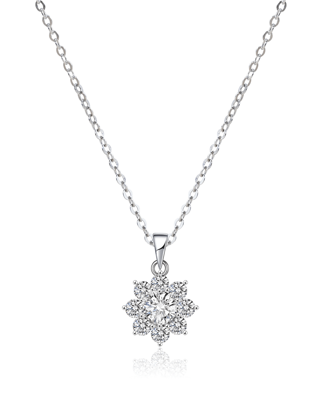 Silver Snowflake Pendant Necklace