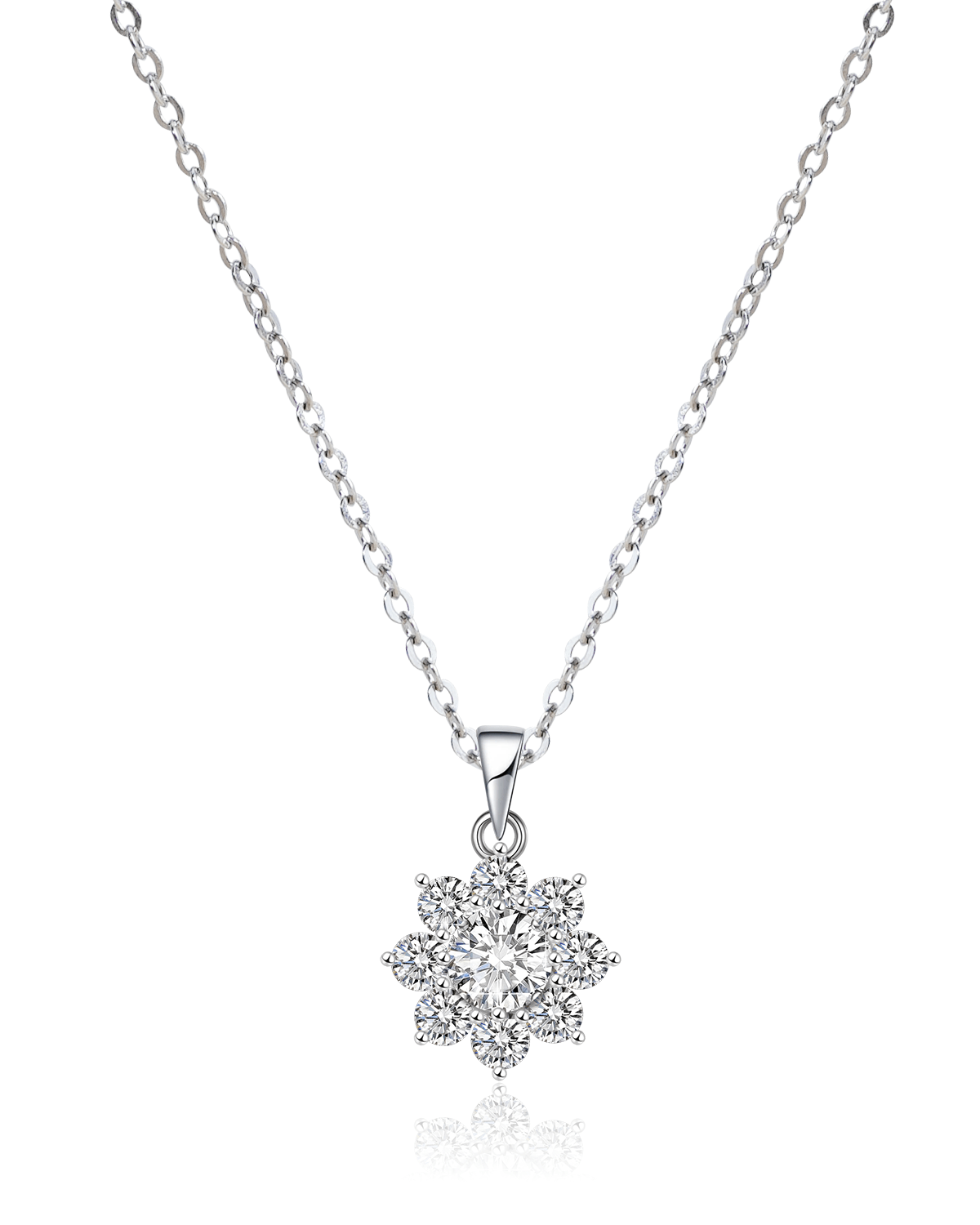 Silver Snowflake Pendant Necklace