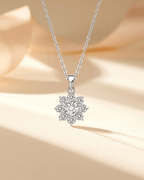 Silver Snowflake Pendant Necklace