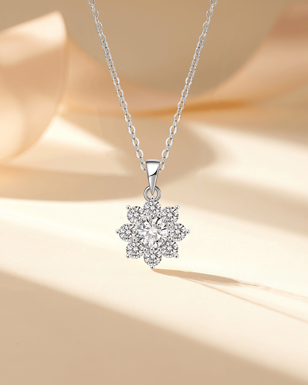 Silver Snowflake Pendant Necklace