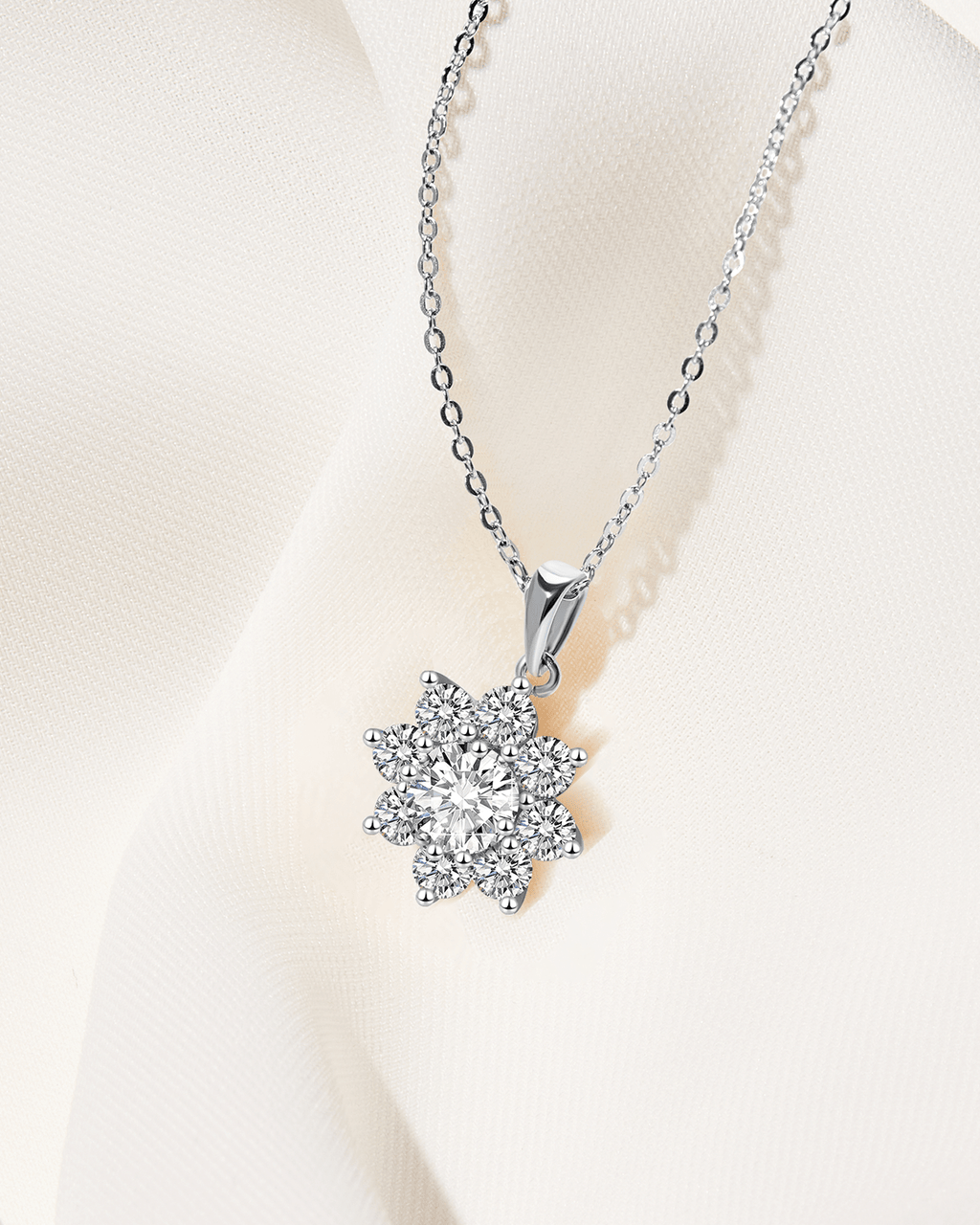Silver Snowflake Pendant Necklace