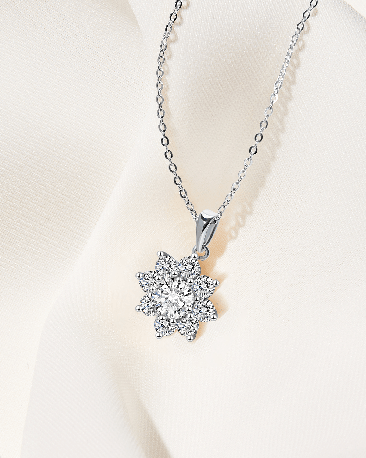 Silver Snowflake Pendant Necklace