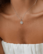 Silver Snowflake Pendant Necklace