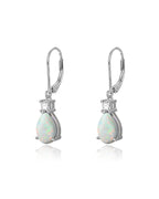 Teardrop Dangle Leverback Birthstone Earrings
