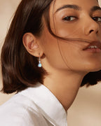 Teardrop Dangle Leverback Birthstone Earrings