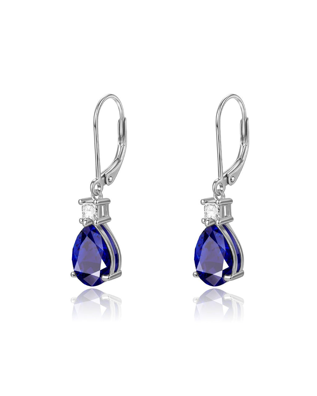 Teardrop Dangle Leverback Birthstone Earrings