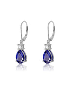 Teardrop Dangle Leverback Birthstone Earrings