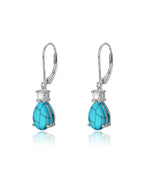Teardrop Dangle Leverback Birthstone Earrings