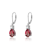 Teardrop Dangle Leverback Birthstone Earrings