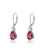 Teardrop Dangle Leverback Birthstone Earrings