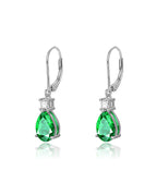 Teardrop Dangle Leverback Birthstone Earrings