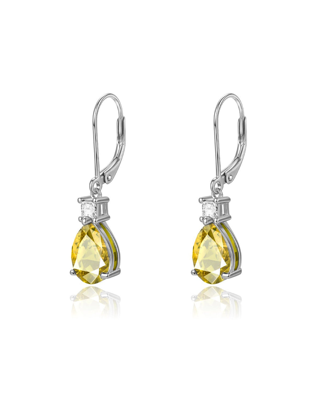 Teardrop Dangle Leverback Birthstone Earrings