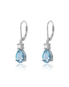 Teardrop Dangle Leverback Birthstone Earrings