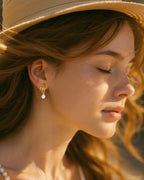 Triple Hoop Pearl Earrings