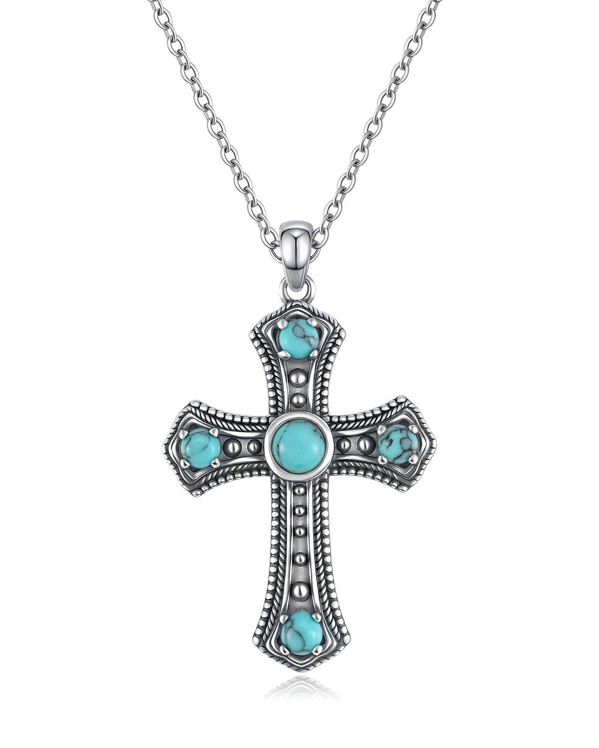 Turquoise Cross Necklace – Vintage Faith Pendant Necklace