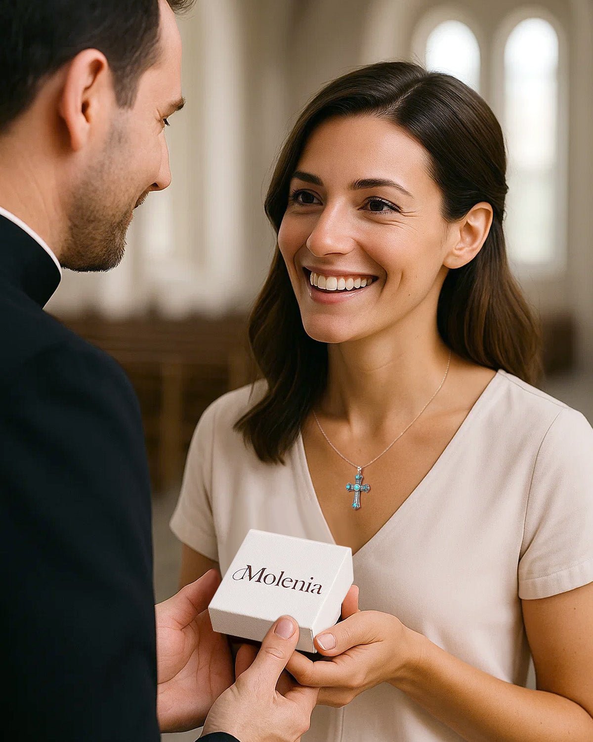 Turquoise Cross Necklace – Vintage Faith Pendant Necklace