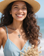 Turquoise Cross Necklace – Vintage Faith Pendant Necklace