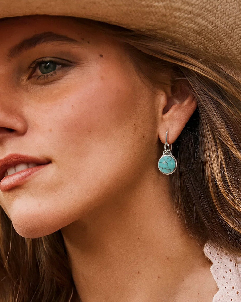 Turquoise Leverback Earrings