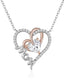 Two‑Tone Love Heart Mom Necklace