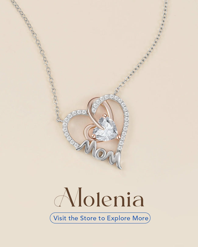 Two‑Tone Love Heart Mom Necklace Main Image