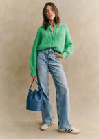 Loose Solid Color Long Sleeve Cardigan Sweater