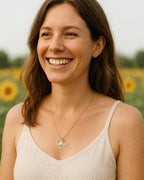 "You Are My Sunshine" Sunflower Heart Necklace