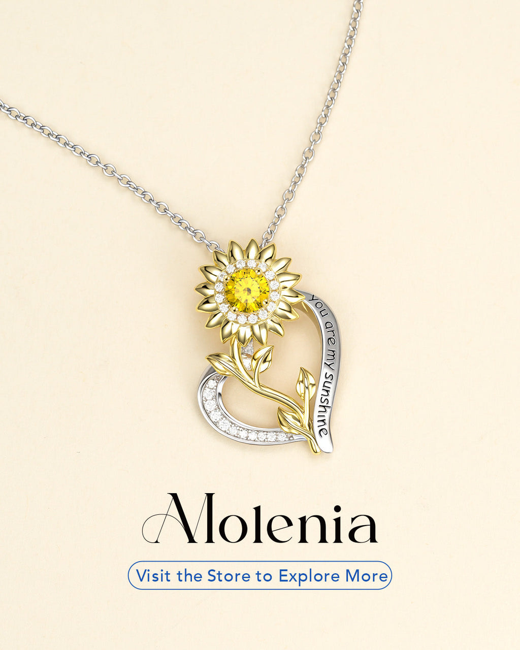 “You Are My Sunshine” Sunflower Necklace
