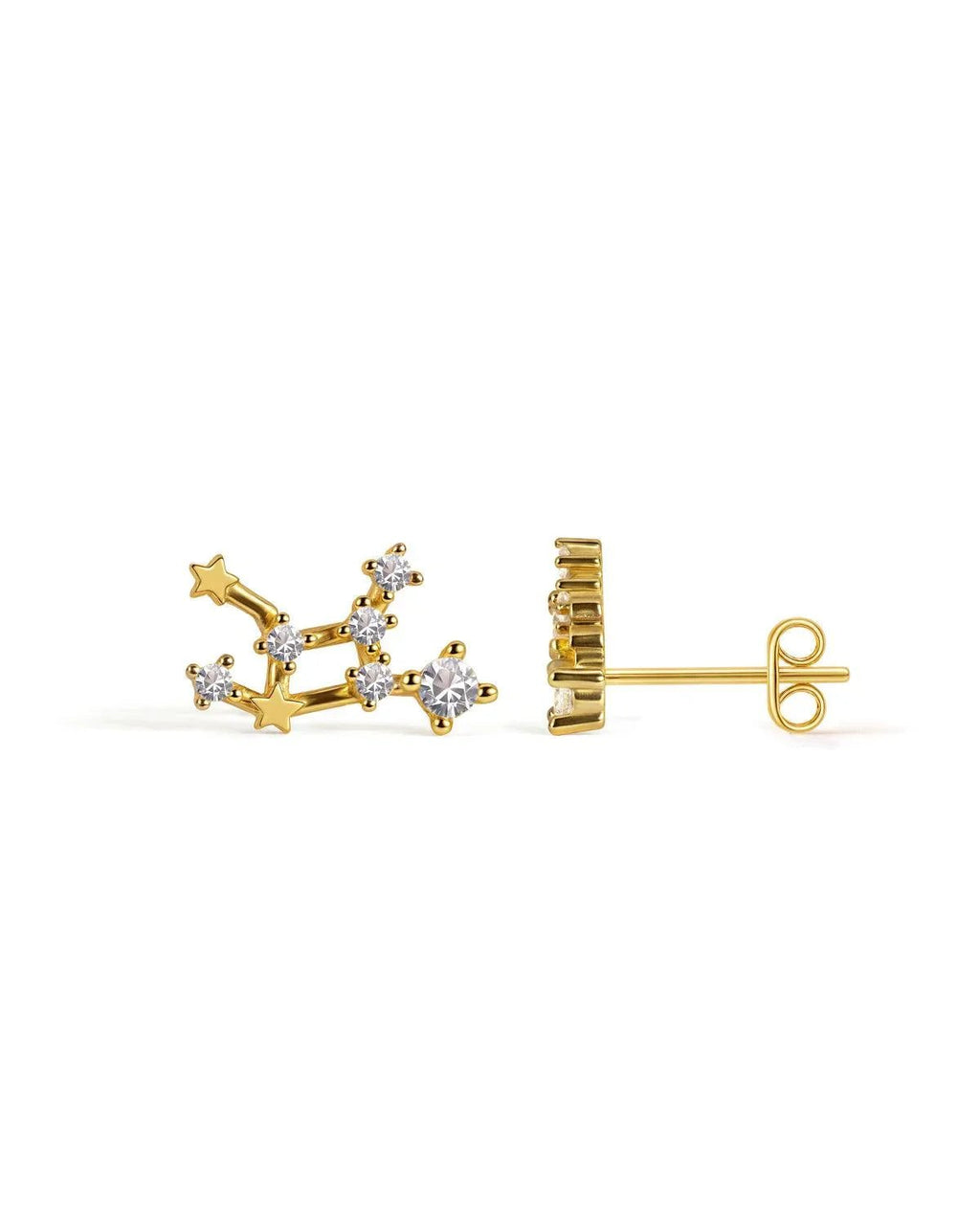 Zodiac Constellation Stud Earrings | 14K Gold Plated