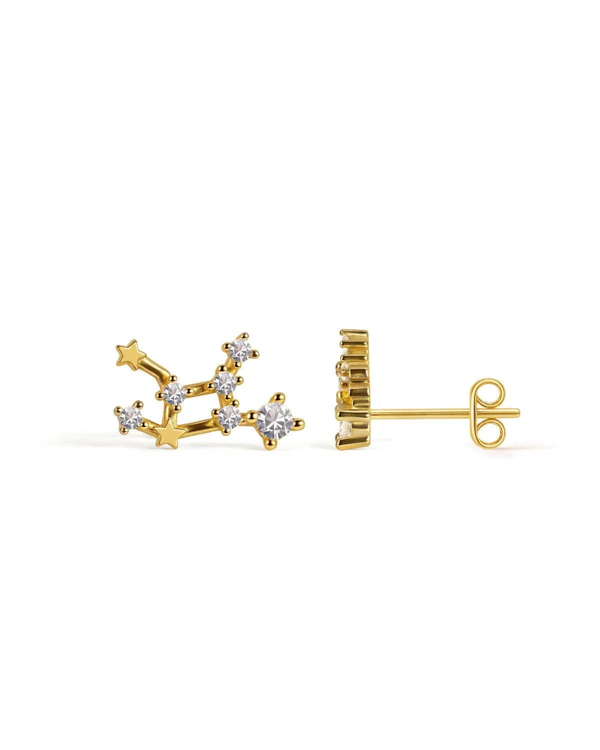 Zodiac Constellation Stud Earrings | 14K Gold Plated
