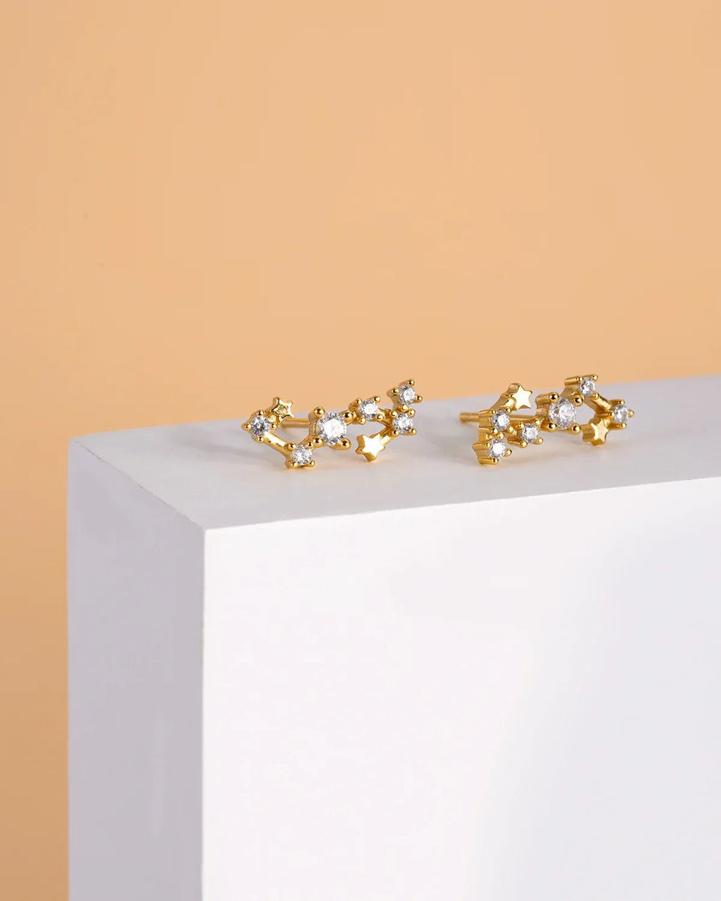 Zodiac Constellation Stud Earrings | 14K Gold Plated