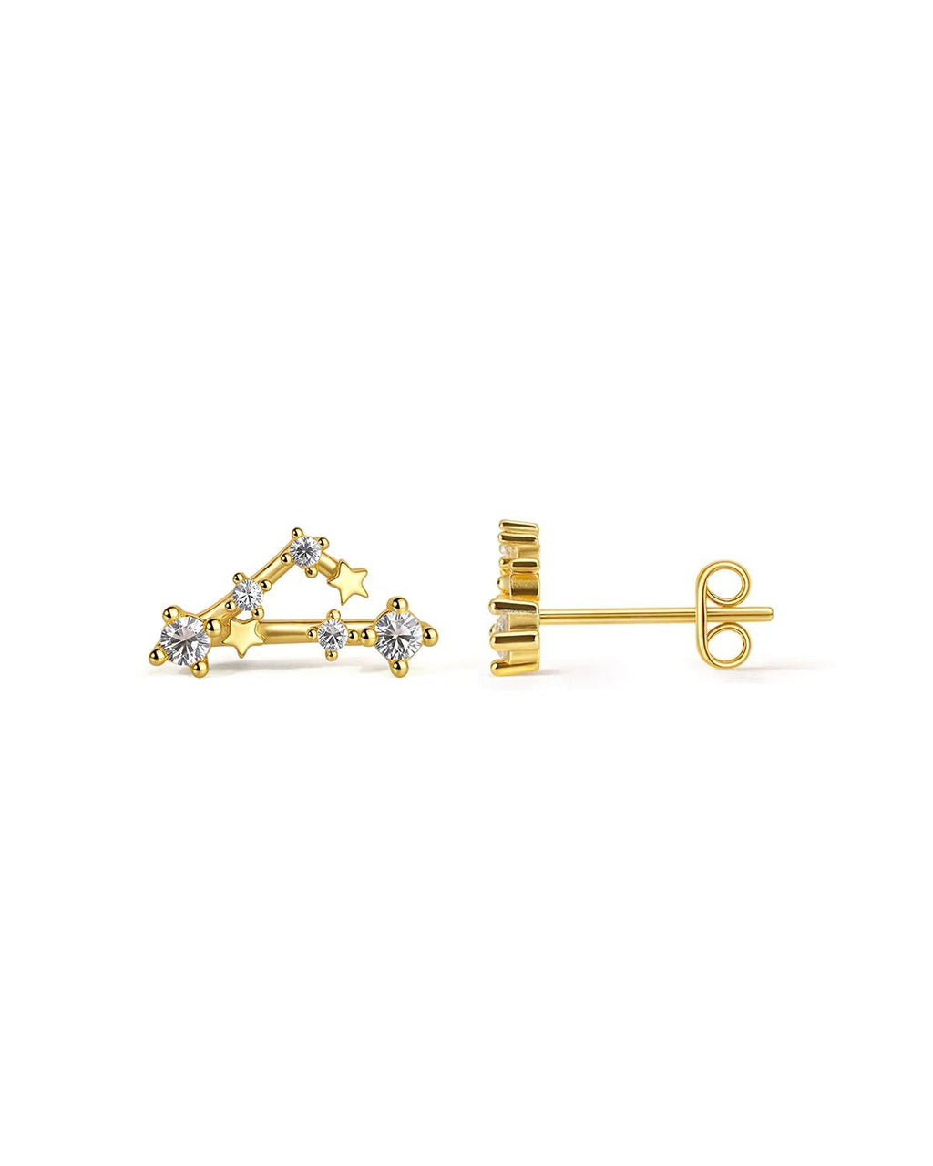 Zodiac Constellation Stud Earrings | 14K Gold Plated